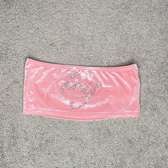 PrettyLittleThing Tops - Saweetie x prettylittlething pink velour top